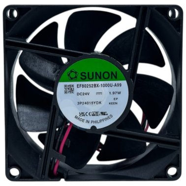 Sunon EF80252BX-A99-A | Ventilatore 80x80x25 24VDC | Su Cuscinetto 76,4m3/h 2f